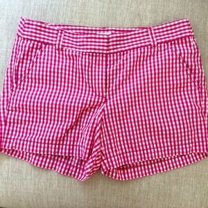 JCrew pink gingham Bermuda shorts